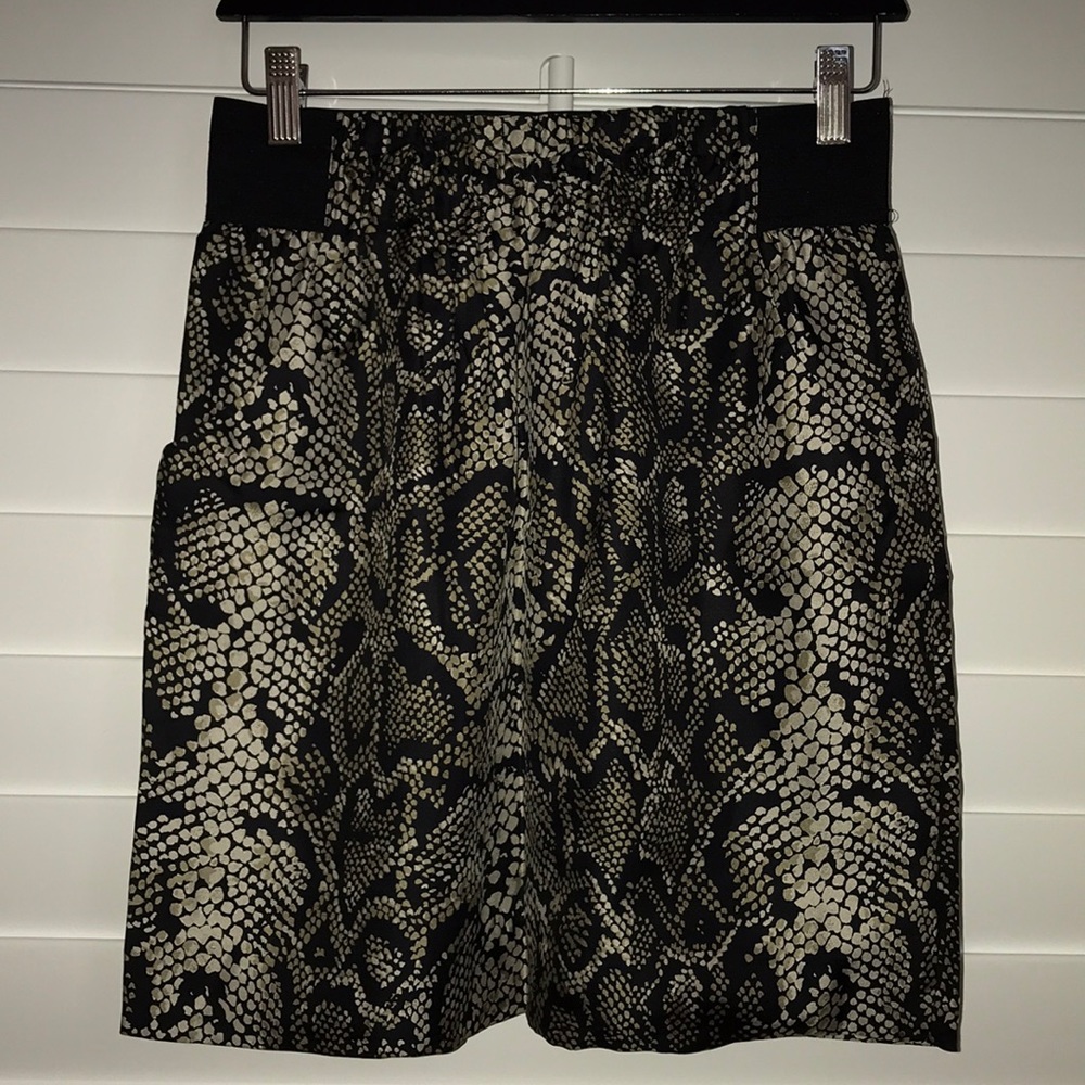 INC international concept snake print silk skirt
